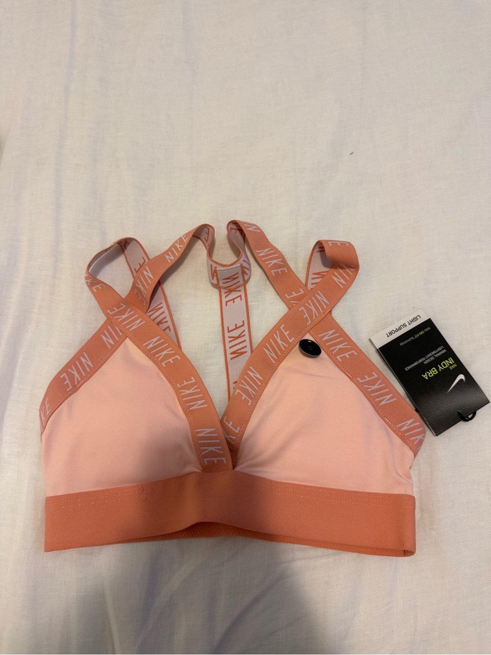 Nike Coral & Blush Cross-Back Sports Bra